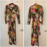 ASOS  Long Sleeve Utility Tropical Print Jumpsuit Size 6 Photo 2