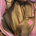 Levenger leather handbag satchel lavender with white piping clean inside EUC Purple Photo 4