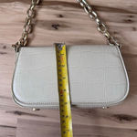 ZARA Women's Off White Croc Embossed Baguette Shoulder Bag Photo 9