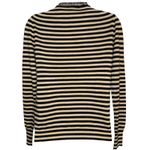 J.Crew  Harlow Wool Tan & Black Striped Fringe Trim Lightweight Cardigan Photo 6