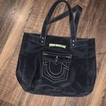 True Religion Black Tote Bag nylon black gray logo pocket boho classic spring Photo 0