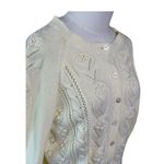 FRNCH Paris Adjia Crème Sweater S 100% Cotton Textured Knit Cardigan Photo 6