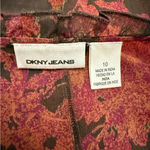 DKNY  Brown & Orange Babydoll Mini Dress Size 10 Satin Ribbon Waist Photo 5