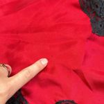 Victoria's Secret VTG  RED SATIN BLACK LACE CAMI BLOUSE Photo 1