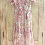 Patrons of Peace Floral Maxi Dress Puff Sleeve Size Small Photo 0