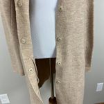 J. McLaughlin Duster Cardigan Sweater Womens Small Beige 100% Wool Snap Button Photo 9