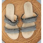 LC Lauren Conrad Lauren Conrad Women's Size 8-9 Medium Gray Two Strap Fringy Sandals Photo 9