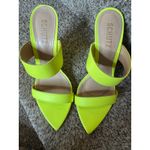 Schutz  Soraya Wedge Sandal Neon Yellow Size 6 Leather Sole Photo 1