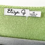 Eliza J Green Gray Black Striped Sweater Dress Size Medium St Patrick’s Day Warm Photo 2