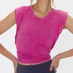 Free People Ryder Tank Femme Ruffle Cinched RacerBack Active Top Boho Pink S/P Photo 0