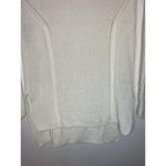 Athleta  XXS White Waffle Knit Cotton Blend V-Neck Tunic Sweater Hi-Low Photo 3