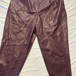 EXPRESS Womens Modern Straight High Rise Faux Leather Pants Sz 18S Purple Photo 0
