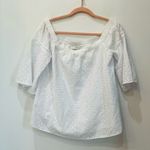 Abercrombie & Fitch White Off the Shoulder Blouse eyelet size small Photo 0