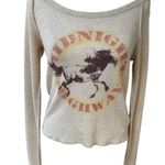 Free People VTG WE THE FREE WESTERN HORSES CROPPED THERMAL LONG SLEEVE TOP SZ. S Photo 0