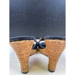 Anne Klein  Women's Black Leather Wedged Heel 3.75" Sandals/Shoes Size 8 SKU 5118 Photo 4