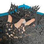 Adiva Black Lace Mock Neck Sheer Yoke Knit Sleeveless Blouse Size M Photo 1