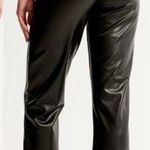 Abercrombie & Fitch NWT  Vegan Leather 90's Straight High Rise Pants Black 26s Photo 1