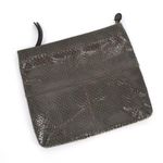 Club Monaco Snakeskin Leather Folded Envelope Clutch Zip Top Green Photo 0