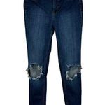 Free People SZ W25 Skinny Jeans Distressed Rips Mid-Rise Stretch Zip-Fly Blue Photo 0