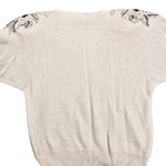 VTG 80s Newcomer Beaded Shoulder Off White Sweater Sz L Gray Size L Photo 5