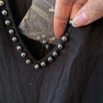 NBD NWT  Black Beaded V-neck Bodysuit Long Sleeve Stretchy Glam Women size Medium Photo 8