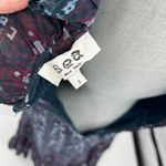 Sea NY Nadine Border Smocked Dress Cotton Puff Sleeve Ruffled V Photo 9