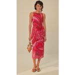 Farm Rio  Red Endless Summer Tulle Midi Dress Size Medium Photo 2