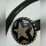 Vintage Cowboy Decor Lonestar Leather Belt with Rhinestone Buckle sz 36 Studded Black Photo 14