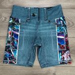 INKnBURN Blue Denim Pocket Graphic Bike Active Shorts Size Small Photo 0