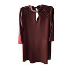 Madison Leigh  Lace Cutout Mock Neck Burgundy Wine Mini Dress Photo 1