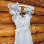 Mac Duggal NWT 67911 Ruffled Tiered Cut Out Chiffon Gown Dress Blue 2 Photo 9