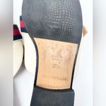 Gucci GG Logo Marmont Red Blue Web Canvas White Leather Mules Loafers EU 38.5 Photo 9