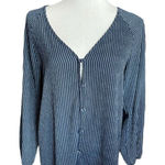 The Impeccable Pig Womens  Pinstriped Button Down Top - Sz M Photo 0