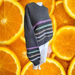NVLT Striped Knit Sweater Pullover Crew Neck Cozy Casual Cute Medium‎ Black Photo 6