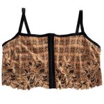 Aerie  Size XXL Lace Crop Top Floral Tan Black Photo 0