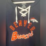 Majestic Denver Broncos NFL Women's Long Sleeve Lace-Up Shirt Size XL EUC Photo 4