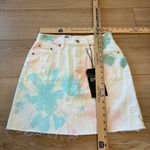 Levi's NWT Levi’s High Rise Deconstructed Skirt Tie Dye Premium Denim Raw Hem Size 27 Photo 2