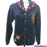 The Eagle's Eye 90's Blue Knit Sweater Southwestern Embroidery Size S Photo 0