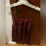 IRO NWT Paris Berwyn Silk Lace Trim Camisole Top Burgundy 36 S Photo 6