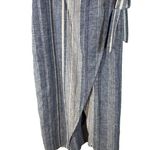 EXPRESS  Blue Striped Cut Out Front Linen Blend Summer Dress Women Sz 8 Photo 2