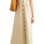 NANUSHKA Kaia Denim Button-Front Maxi Dress w/ Removable Straps Photo 2