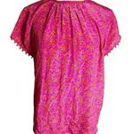 Rungolee silk tie back blouse hot pink floral print Sz XS Photo 0