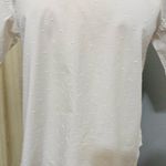 Uniqlo Women White Classic Embroidered Round Neck Retro Buttondown Blouse Sz XS Photo 3