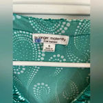 Liz Lange  Maternity size‎ small teal short sleeve v-neck shirt with tie​ Photo 2