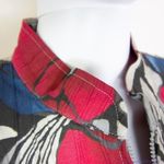 Afred Dunner women's cotton blend floral print zip up blazer jacket, size 16 Gray Photo 7