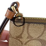 Coach EUC Rainbow Radial Print Khaki and Tan Pride Small Corner Zip Wristlet Photo 4