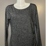 Loft  Dress Womens Small Gray Knit Long Sleeve Ruched Side Sheath Work Office Photo 0