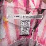 Diane Von Furstenberg  pink striped watercolor floral 6 top Photo 3