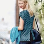 CAbi | Pacific Blue Diamond Print Peplum Style Foulard Top - Style No. 3274 Photo 2