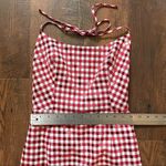 Moschino red/ecru gingham, sequins halter dress, size US 8/IT 42, made in Italy Photo 9
